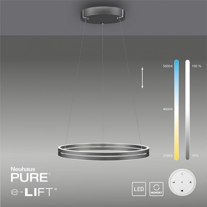 PN 2551-15 Paul Neuhaus LED závěsné svítidlo PURE-E-LOOP elektrické 2700-5000K šedá mystic - PAUL NEUHAUS (obrázek 11)