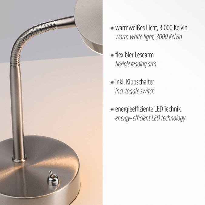 LD 14419-55 HENSKEN LED stolní lampička stříbrná barva 3000K - LEUCHTEN DIREKT / JUST LIGHT (obrázek 3)