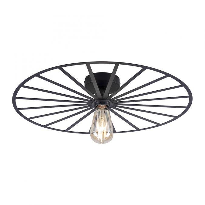 LD 15636-18 SPIKE LED stropní svítidlo 50x50 matná černá barva kruhové s laťovým designem - LEUCHTEN DIREKT / JUST LIGHT