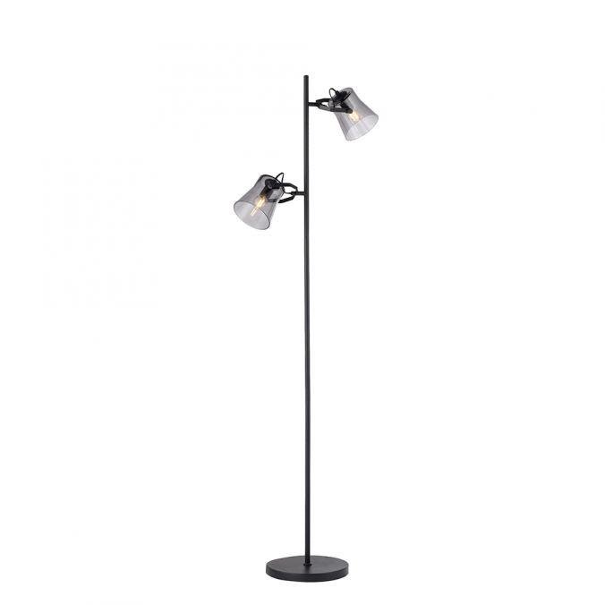 LD 15285-18 TINULA LED 2 ramenná stojací lampa černá s nožním vypínačem v jednoduchém designu - LEUCHTEN DIREKT / JUST LIGHT
