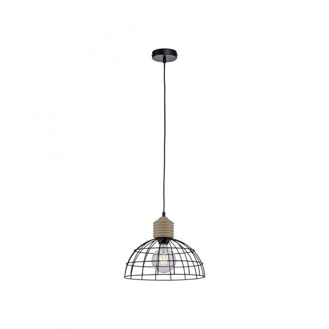 LD 15121-18 TARO LED závěsné svítidlo 31x31 kovové stínítko přírodní dřevo černá 1 ramenné do kuchyně - LEUCHTEN DIREKT / JUST LIGHT