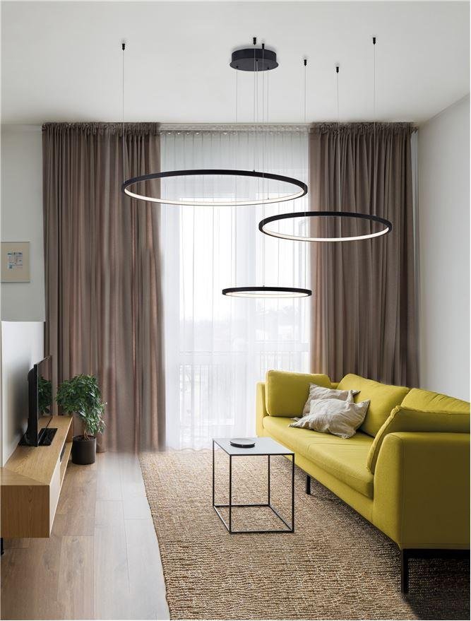 NV 9210312 Závěsné svítidlo PURPLE černá nerez ocel a silikon LED 84W stmívatelné - NOVA LUCE