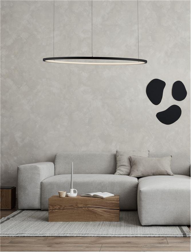 NV 9345605 Závěsné svítidlo TARQUIN černý hliník a akryl LED 48W 230V 3000K IP20 stmívatelné - NOVA LUCE