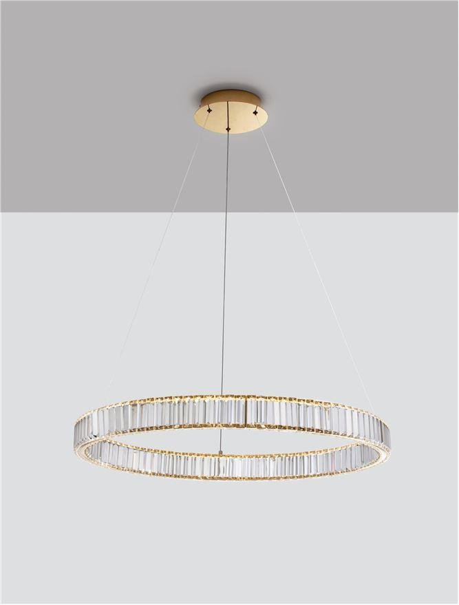 NV 9333076 Závěsné svítidlo AURELIA zlatý kov a křišťál LED 47W 230V 3500K IP20 stmívatelné - NOVA LUCE (obrázek 3)