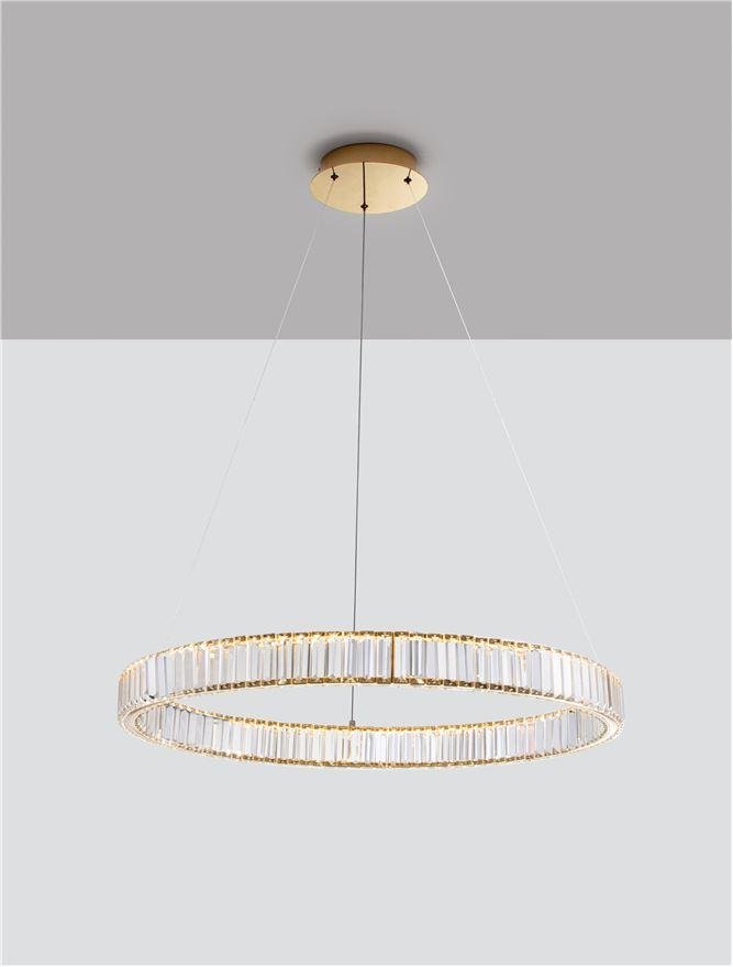 NV 9333076 Závěsné svítidlo AURELIA zlatý kov a křišťál LED 47W 230V 3500K IP20 stmívatelné - NOVA LUCE (obrázek 4)