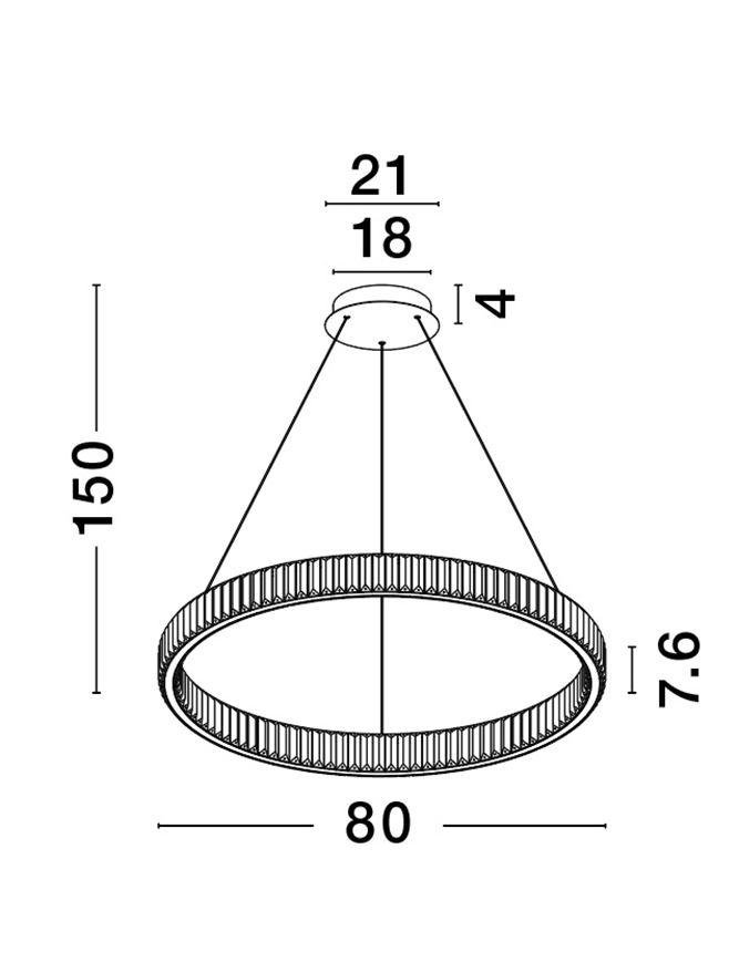 NV 9333076 Závěsné svítidlo AURELIA zlatý kov a křišťál LED 47W 230V 3500K IP20 stmívatelné - NOVA LUCE (obrázek 7)