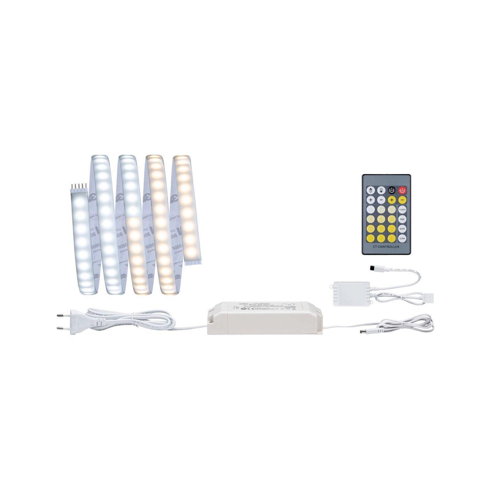 P 70531 MaxLED 1000 LED Strip měnitelná bílá základní sada 1,5m IP44 17W 1020lm/m 108LEDs/m měnitelná bílá 40VA - PAULMANN