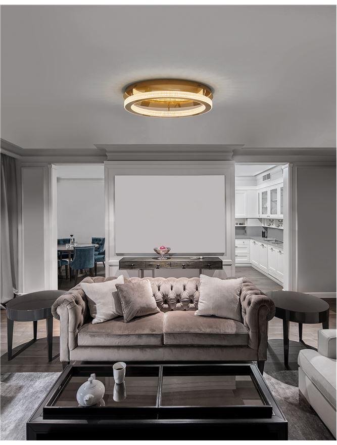 NV 9285620 Stropní svítidlo FIORE antický zlatý mosazný hliník a akryl LED 60W 230V 3000K IP20 stmívatelné - NOVA LUCE
