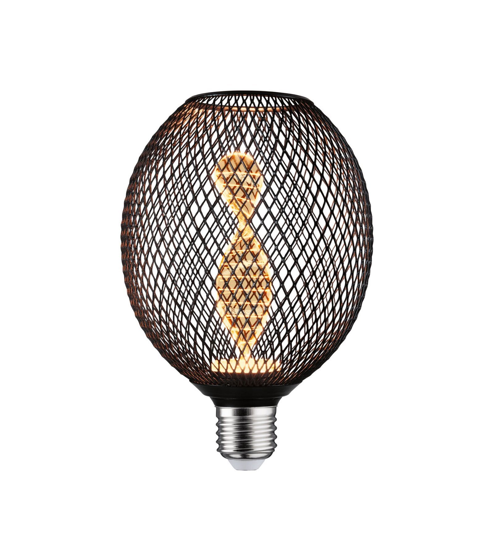 P 29086 Metallic Glow Standard 230V LED Globe E27 Helix 3,5W 1800K černá - PAULMANN