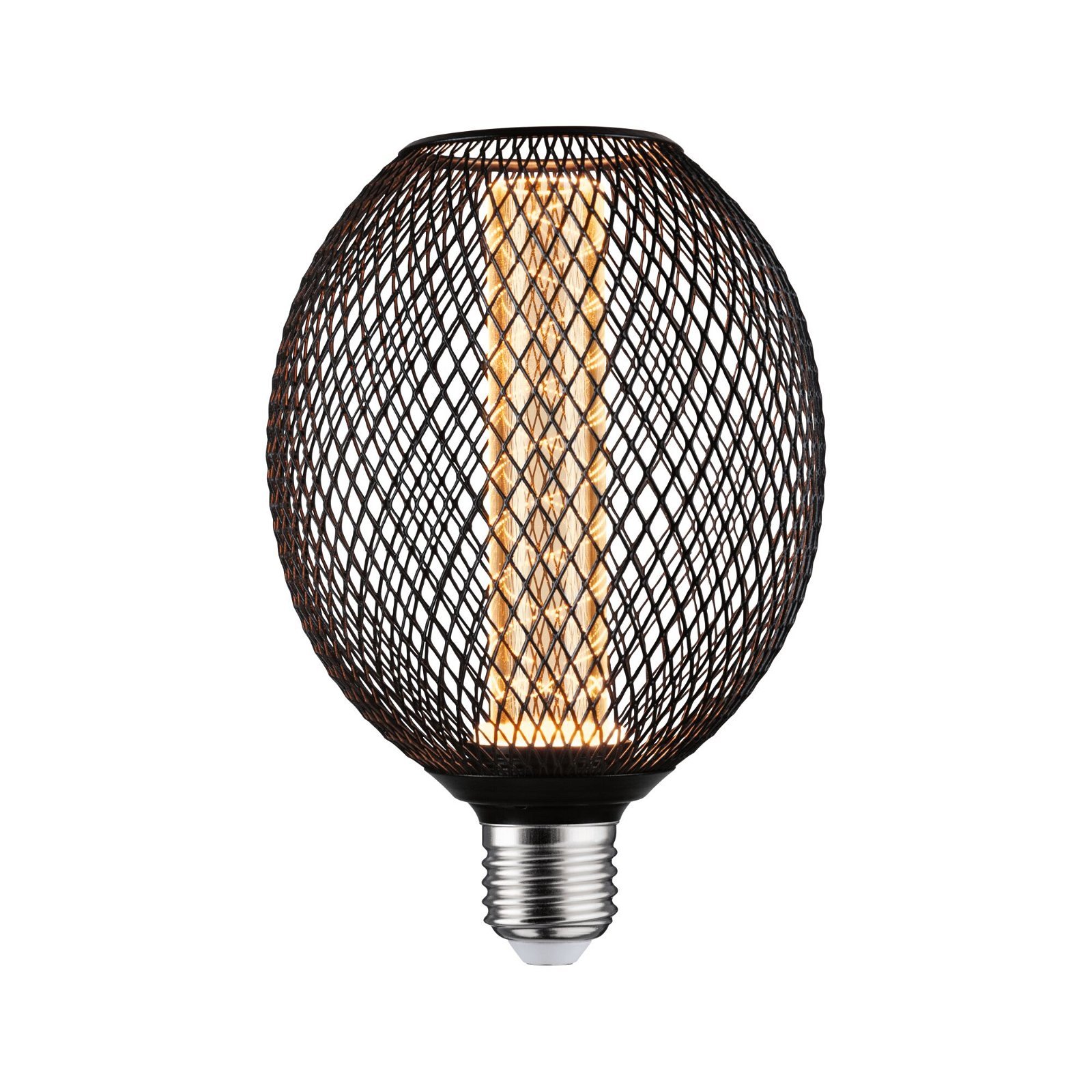 P 29087 Metallic Glow Standard 230V LED Globe E27 Spiral 4,2W 1800K černá - PAULMANN