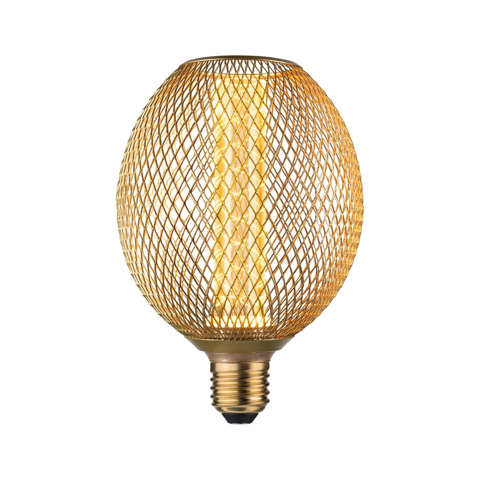 P 29089 Metallic Glow Standard 230V LED Globe E27 Spiral 4,2W 1800K mosaz - PAULMANN