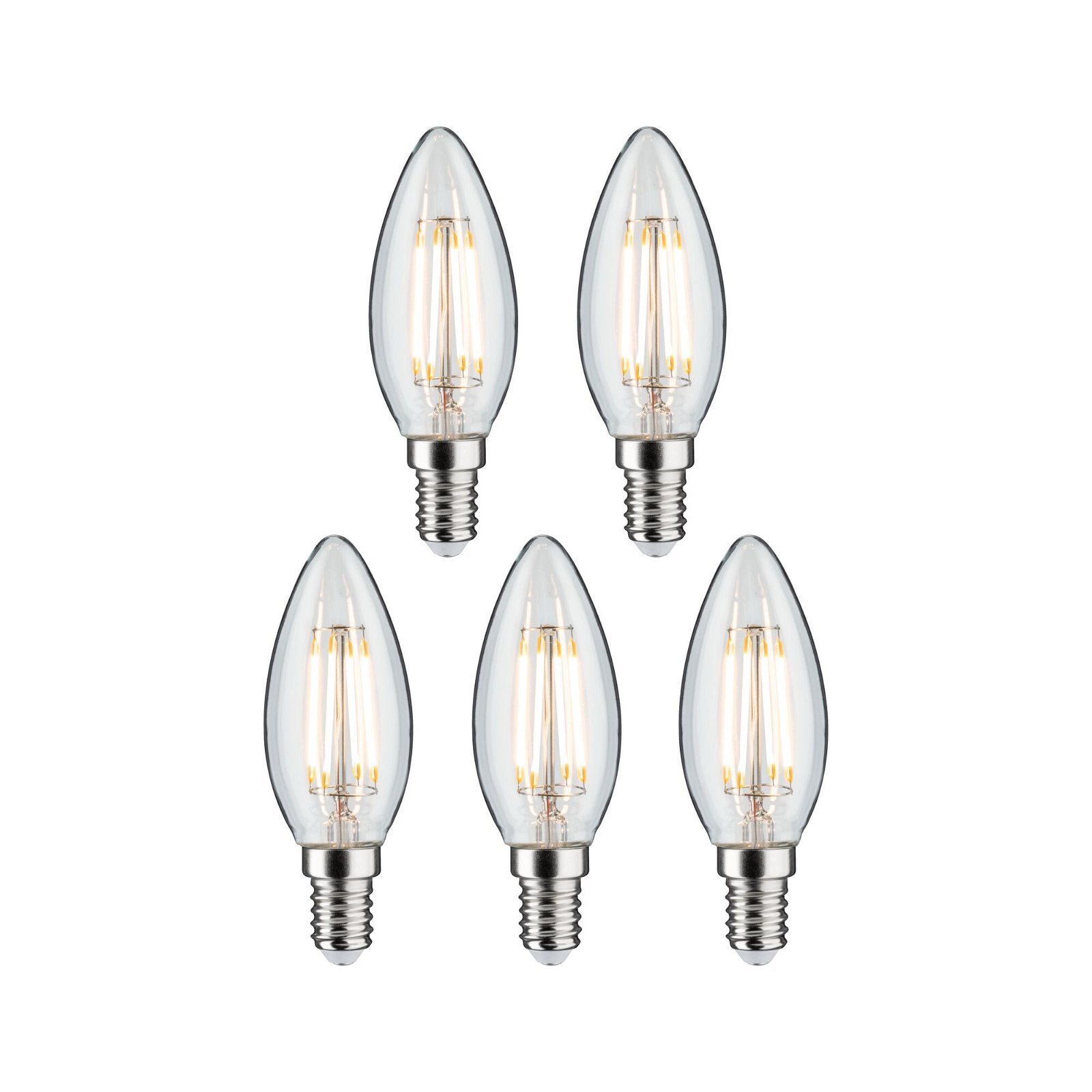 P 29094 Filament 230V LED svíčka E14 5x4,8W 2700K čirá - PAULMANN