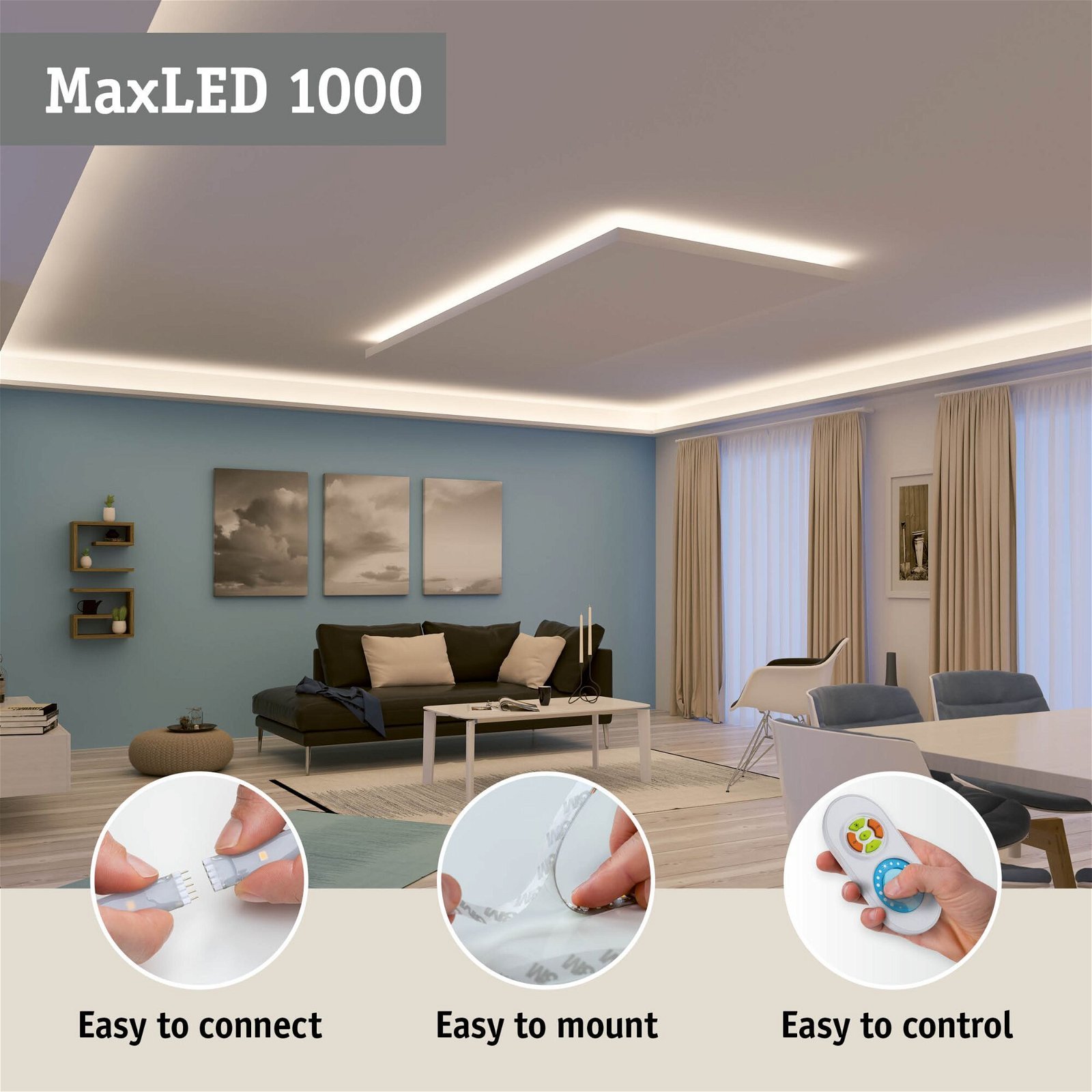 P 70529 MaxLED 1000 LED Strip RGBW základní sada 3m IP44 33W 1000lm/m 72LEDs/m RGBW 75VA - PAULMANN (obrázek 15)