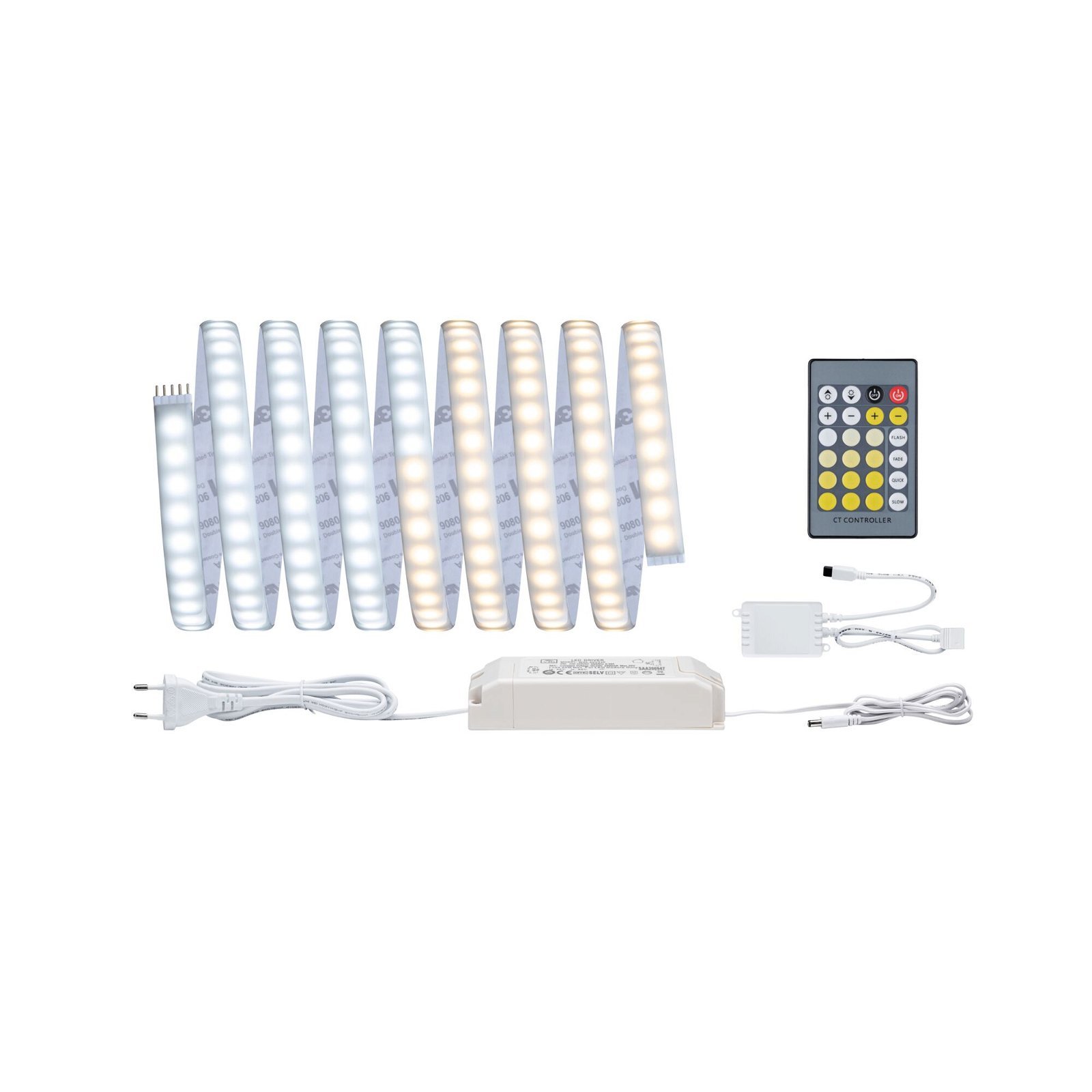 P 70532 MaxLED 1000 LED Strip měnitelná bílá základní sada 3m IP44 32W 1020lm/m 108LEDs/m měnitelná bílá 60VA - PAULMANN