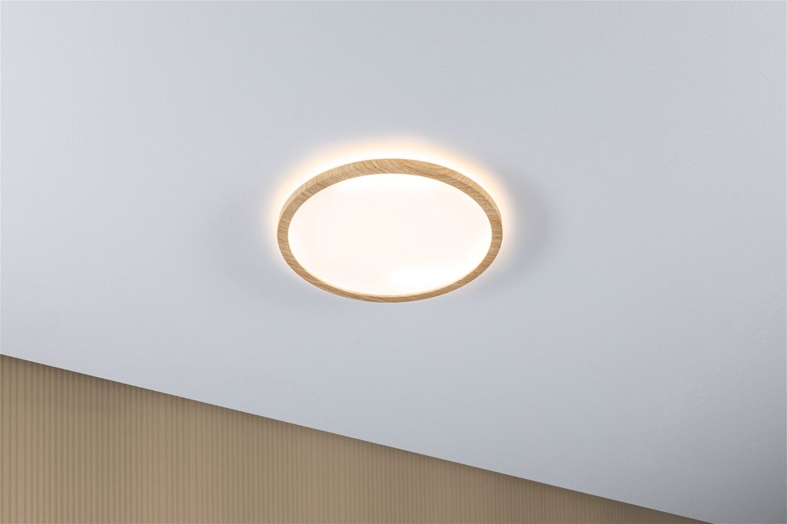 P 71028 LED Panel Atria Shine Backlight IP44 kruhové 293mm 16W 3000K design dřevo - PAULMANN (obrázek 2)