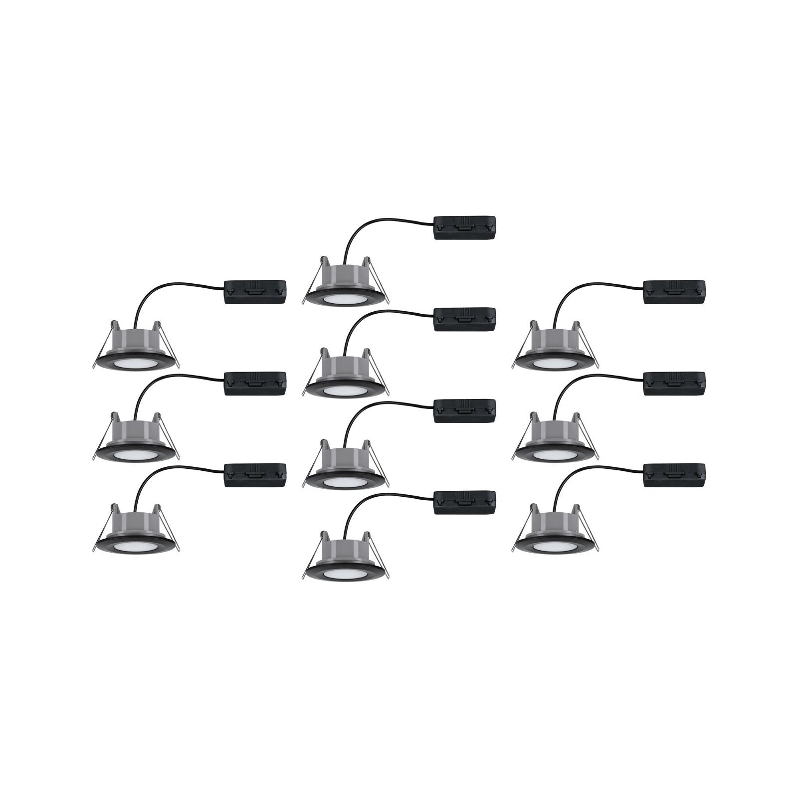 P 92462 LED vestavné svítidlo Calla základní sada výklopné IP65 kruhové 90mm 30° 10x6W 230V 4000K černá mat - PAULMANN (obrázek 8)