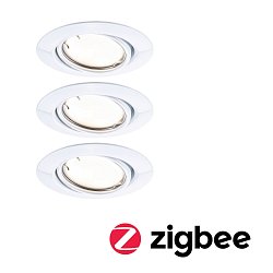 Obrázek pro produkt LED vestavné svítidlo Smart Home Zigbee Base Coin základní sada výklopné kruhové 90mm 20° 3x4,9W 230V stmívatelné 3000K bílá - PAULMANN
