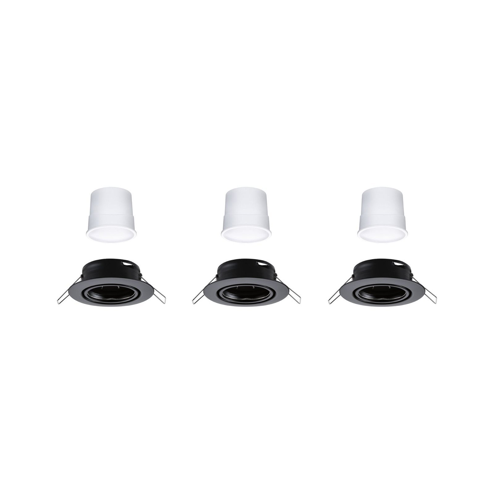 P 92465 LED vestavné svítidlo Smart Home Zigbee Base Coin základní sada výklopné kruhové 90mm 20° 3x4,9W 230V stmívatelné 3000K černá mat - PAULMANN (obrázek 5)