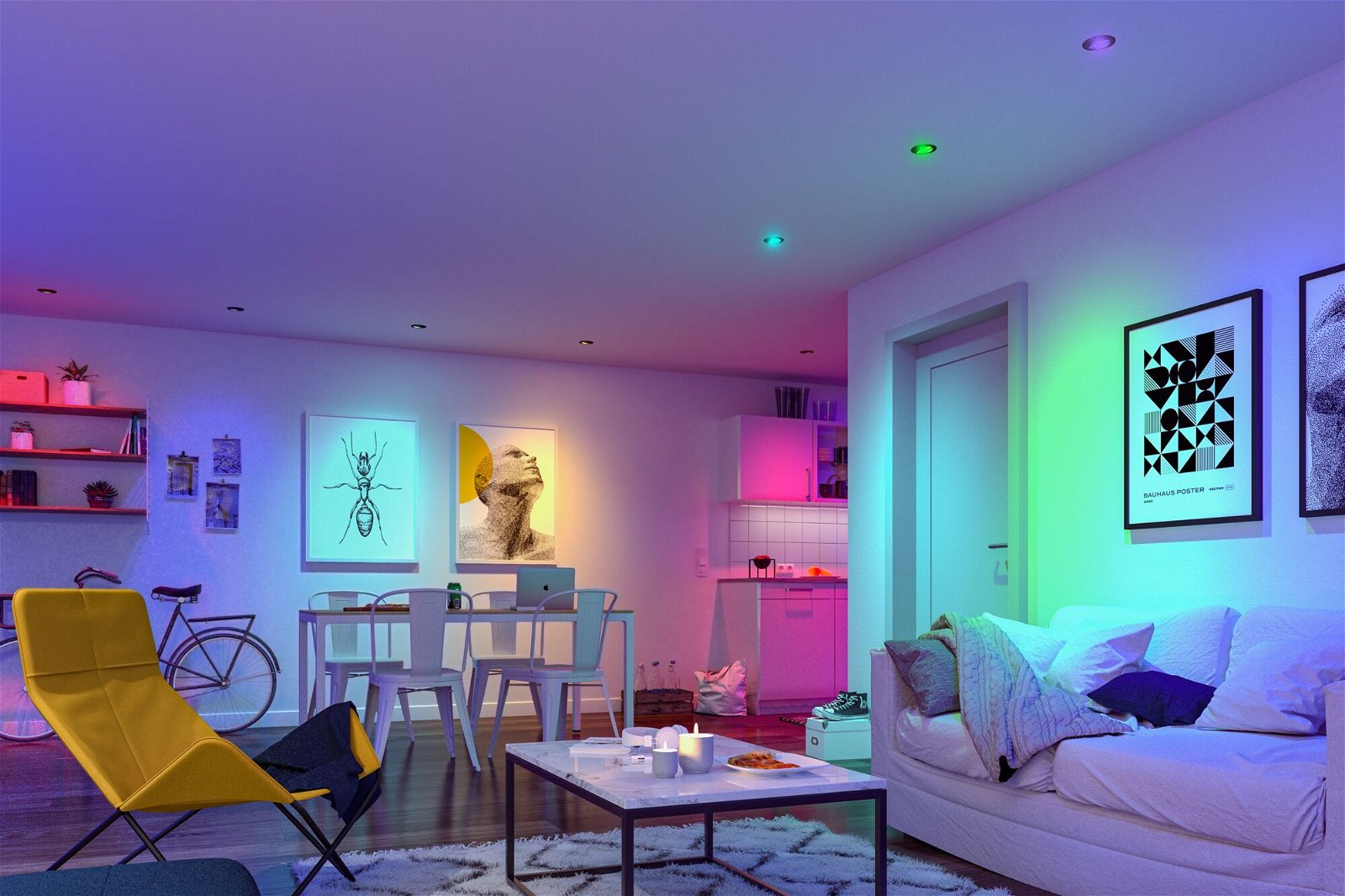 P 92470 LED Modul vestavné svítidlo Smart Home Zigbee Base Coin kruhové 50mm Coin 4,9W 230V stmívatelné RGBW+ satén - PAULMANN (obrázek 5)