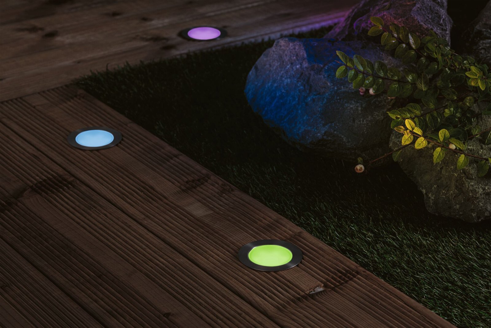 P 94752 Plug & Shine LED zemní svítidlo Smart Home Zigbee Floor RGBW 3ks sada IP67 RGBW 3x2W 21VA ocel - PAULMANN (obrázek 4)