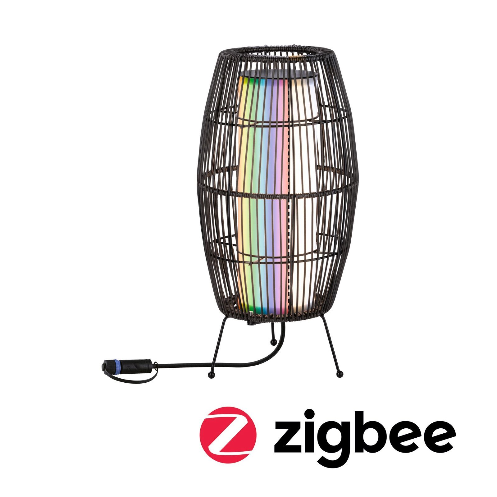 P 94754 Plug & Shine LED světelný objekt Smart Home Zigbee Basket IP44 RGBW 3,2W černá - PAULMANN