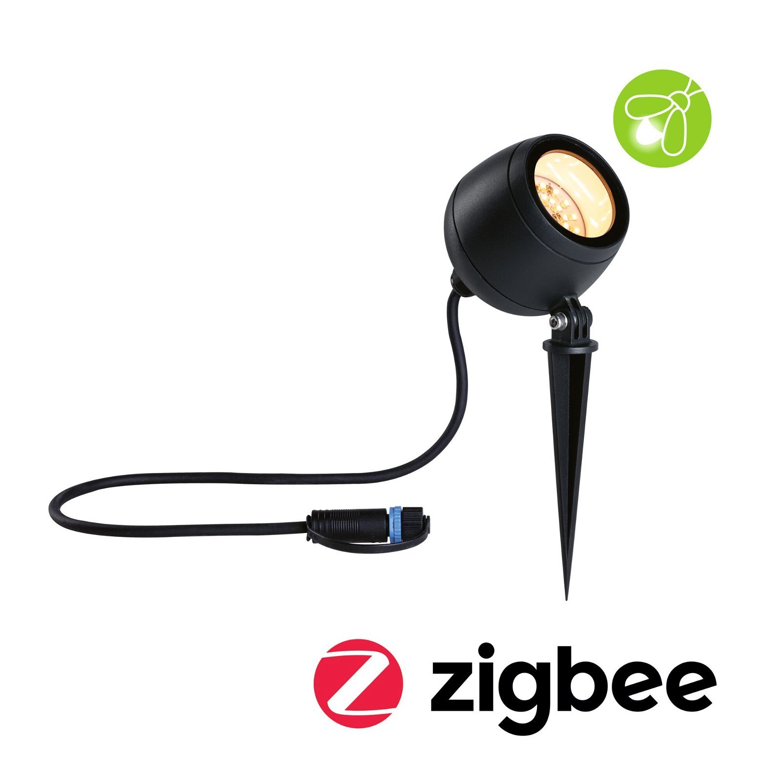 P 94768 Plug & Shine LED bodové zahradní světlo Smart Home Zigbee Kikolo neláká hmyz IP65 CCT 6,2W antracit - PAULMANN