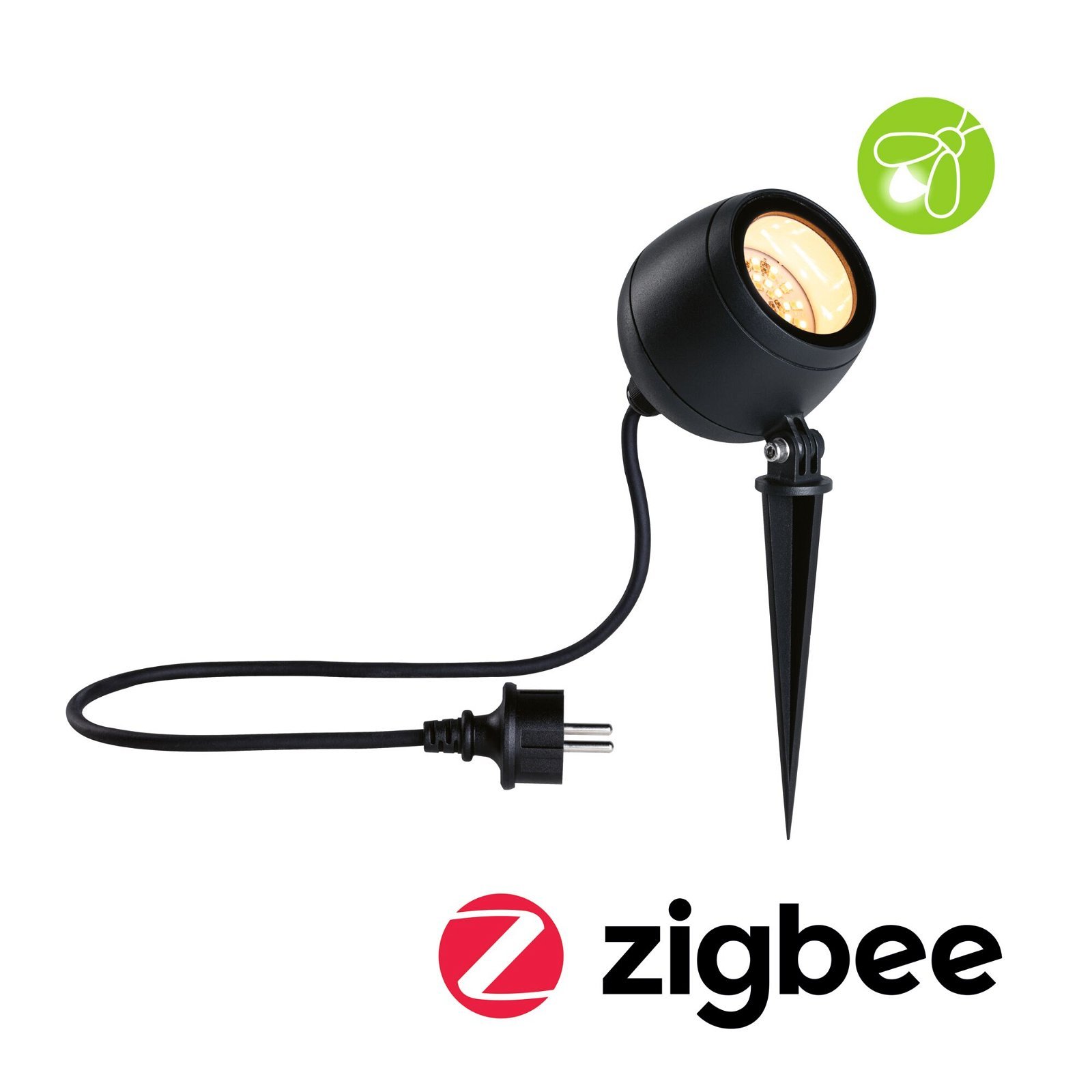 P 94770 LED bodové zahradní světlo Smart Home Zigbee Kikolo neláká hmyz IP65 90mm CCT 6,2W 230V 80° antracit umělá hmota/hliník - PAULMANN
