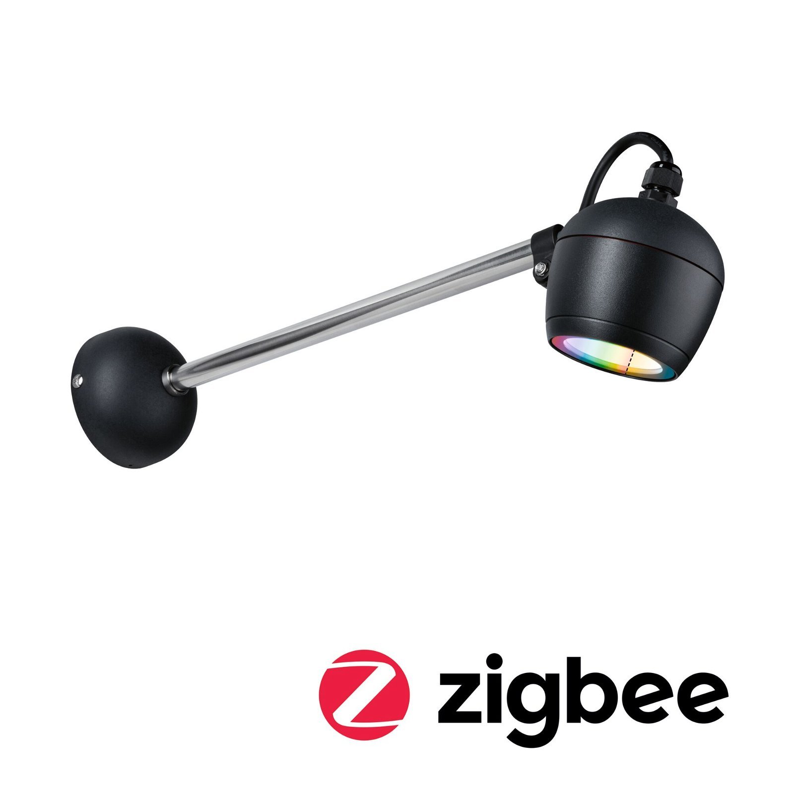 P 94773 LED venkovní nástěnné svítidlo Smart Home Zigbee Kikolo RGBW IP65 90mm RGBW+ 6,2W 230V antracit umělá hmota/hliník - PAULMANN