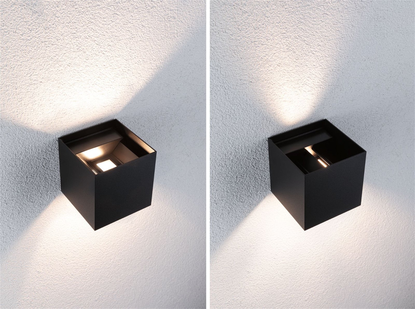 P 94847 Domovní LED venkovní nástěnné svítidlo Smart Home Zigbee Cybo IP44 hranaté 100x100mm RGBW 2x2,5W 230V antracit hliník - PAULMANN (obrázek 5)