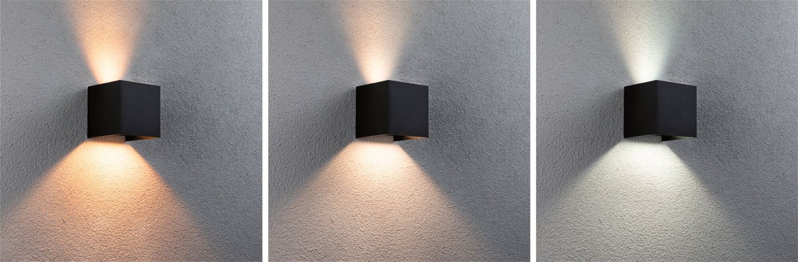 P 94847 Domovní LED venkovní nástěnné svítidlo Smart Home Zigbee Cybo IP44 hranaté 100x100mm RGBW 2x2,5W 230V antracit hliník - PAULMANN (obrázek 6)