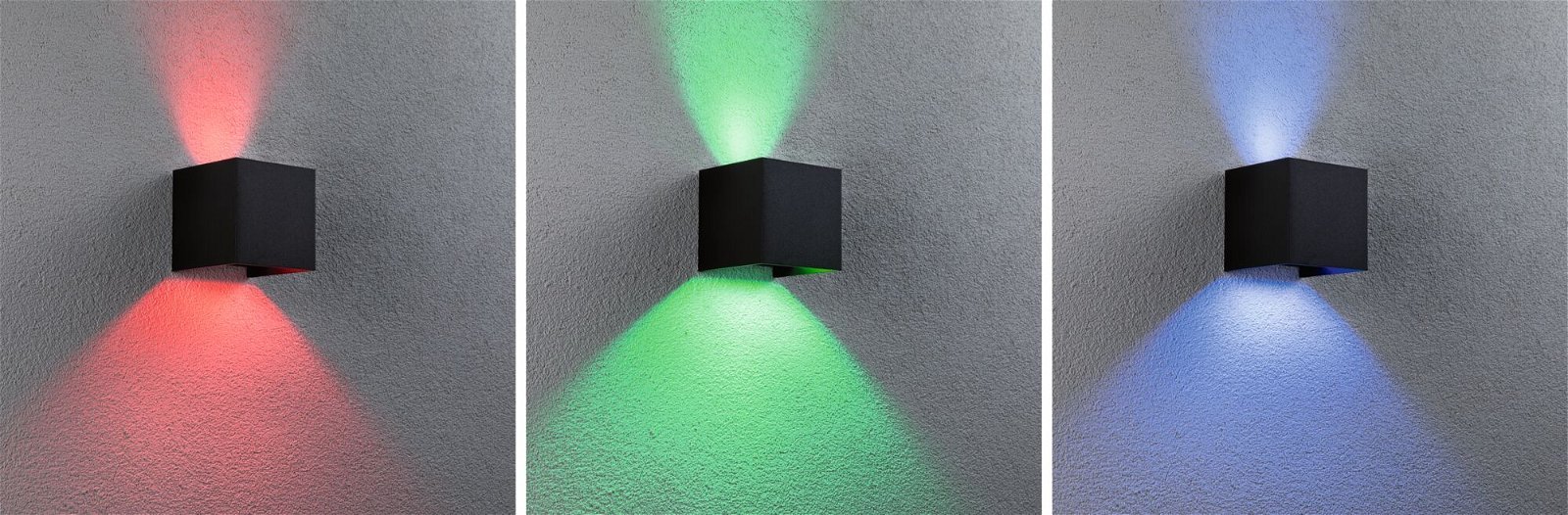 P 94847 Domovní LED venkovní nástěnné svítidlo Smart Home Zigbee Cybo IP44 hranaté 100x100mm RGBW 2x2,5W 230V antracit hliník - PAULMANN (obrázek 7)