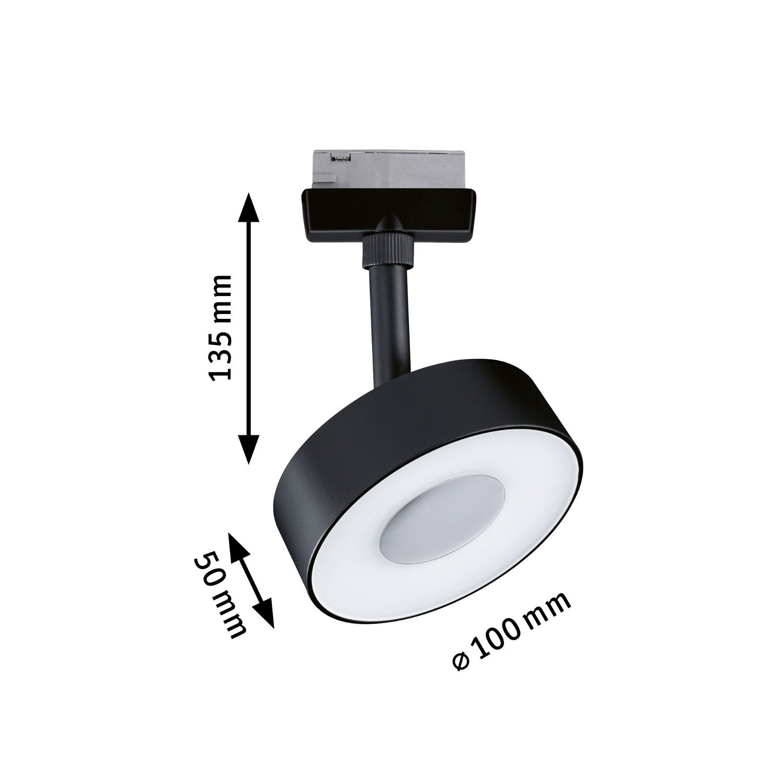 P 95595 URail LED lištový spot 3-krokové-stmívatelné Circle 5W 4000K stmívatelné 230V černá mat - PAULMANN (obrázek 2)