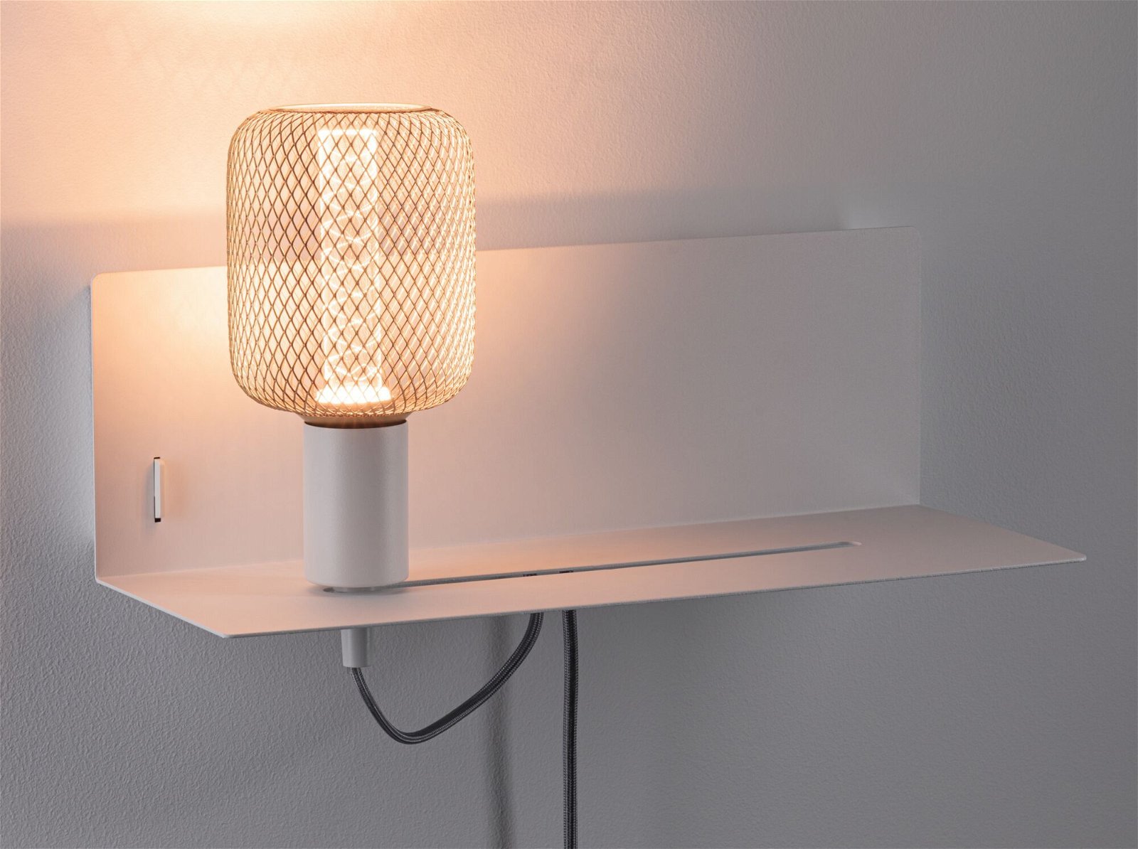P 96774 Nástěnné svítidlo Devara USB C E27 230V max. 40W stmívatelné bílá mat - PAULMANN (obrázek 6)