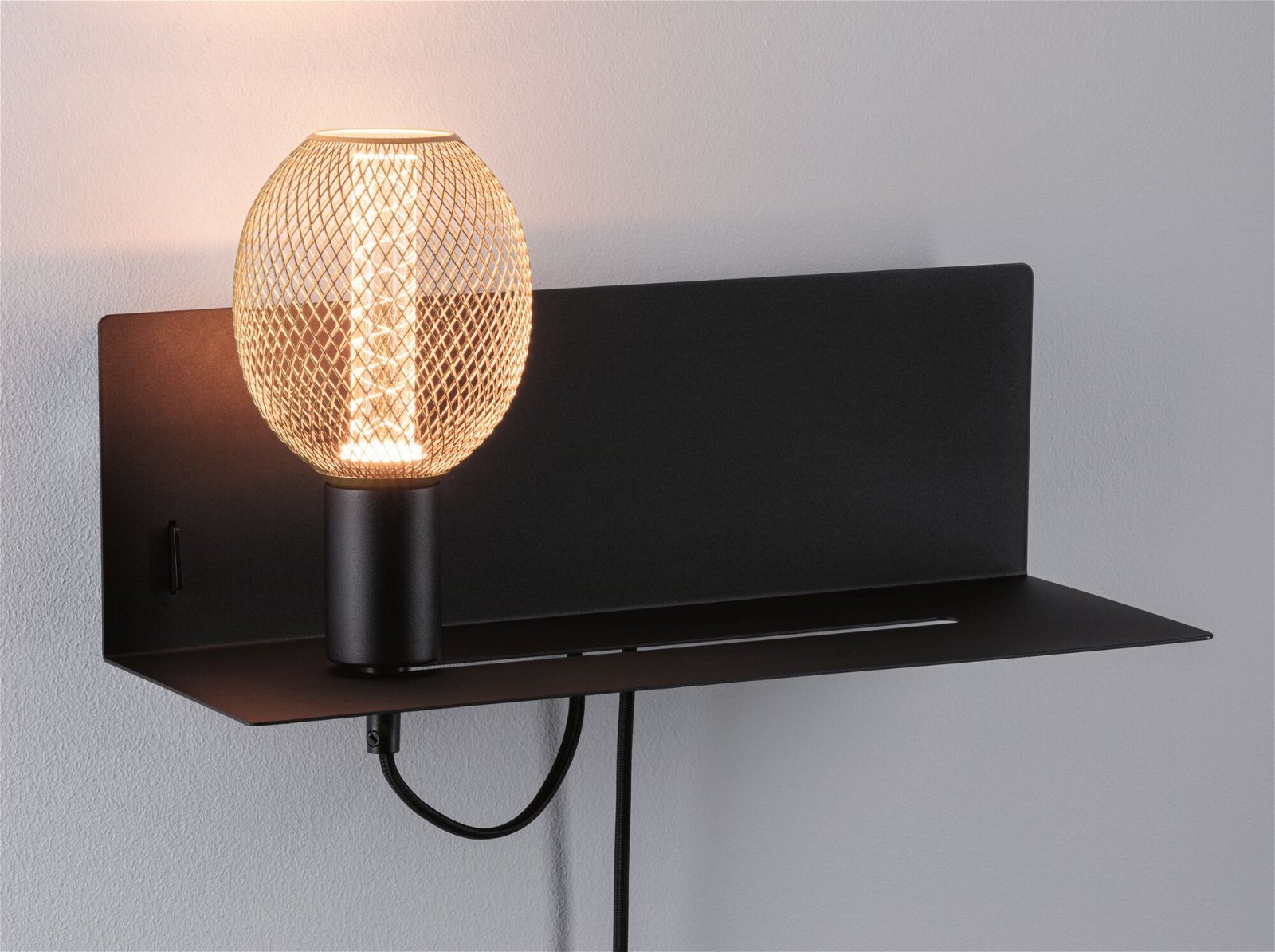 P 96775 Nástěnné svítidlo Devara USB C E27 230V max. 40W stmívatelné černá mat - PAULMANN (obrázek 7)