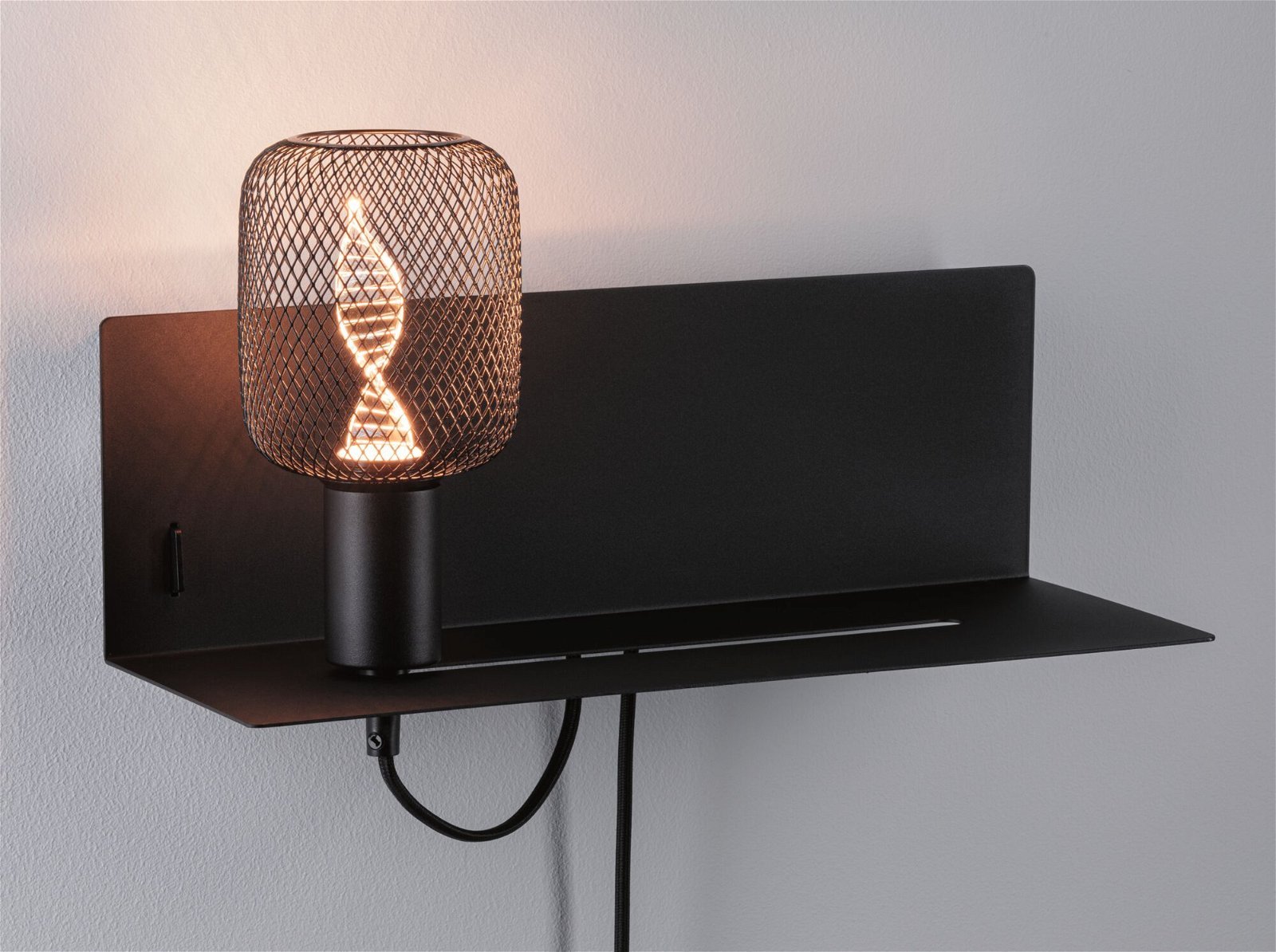 P 96775 Nástěnné svítidlo Devara USB C E27 230V max. 40W stmívatelné černá mat - PAULMANN (obrázek 8)