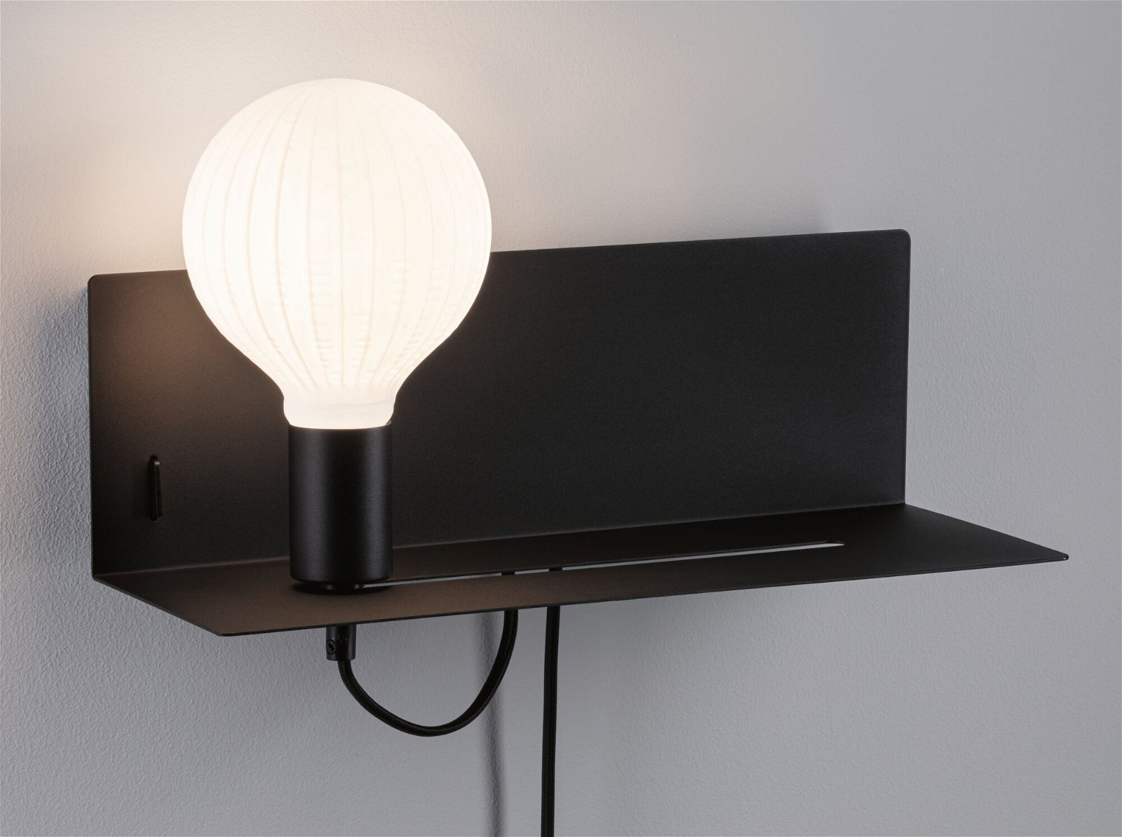 P 96775 Nástěnné svítidlo Devara USB C E27 230V max. 40W stmívatelné černá mat - PAULMANN (obrázek 9)