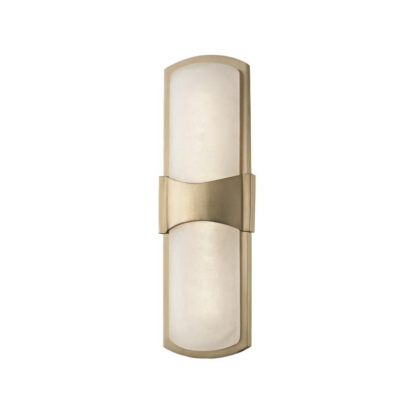 Levně HVLG 3415-AGB-CE Nástěnné svítidlo VALENCIA ocel/alabastr staromosaz LED 10W 2700K stmívatelné - HUDSON VALLEY