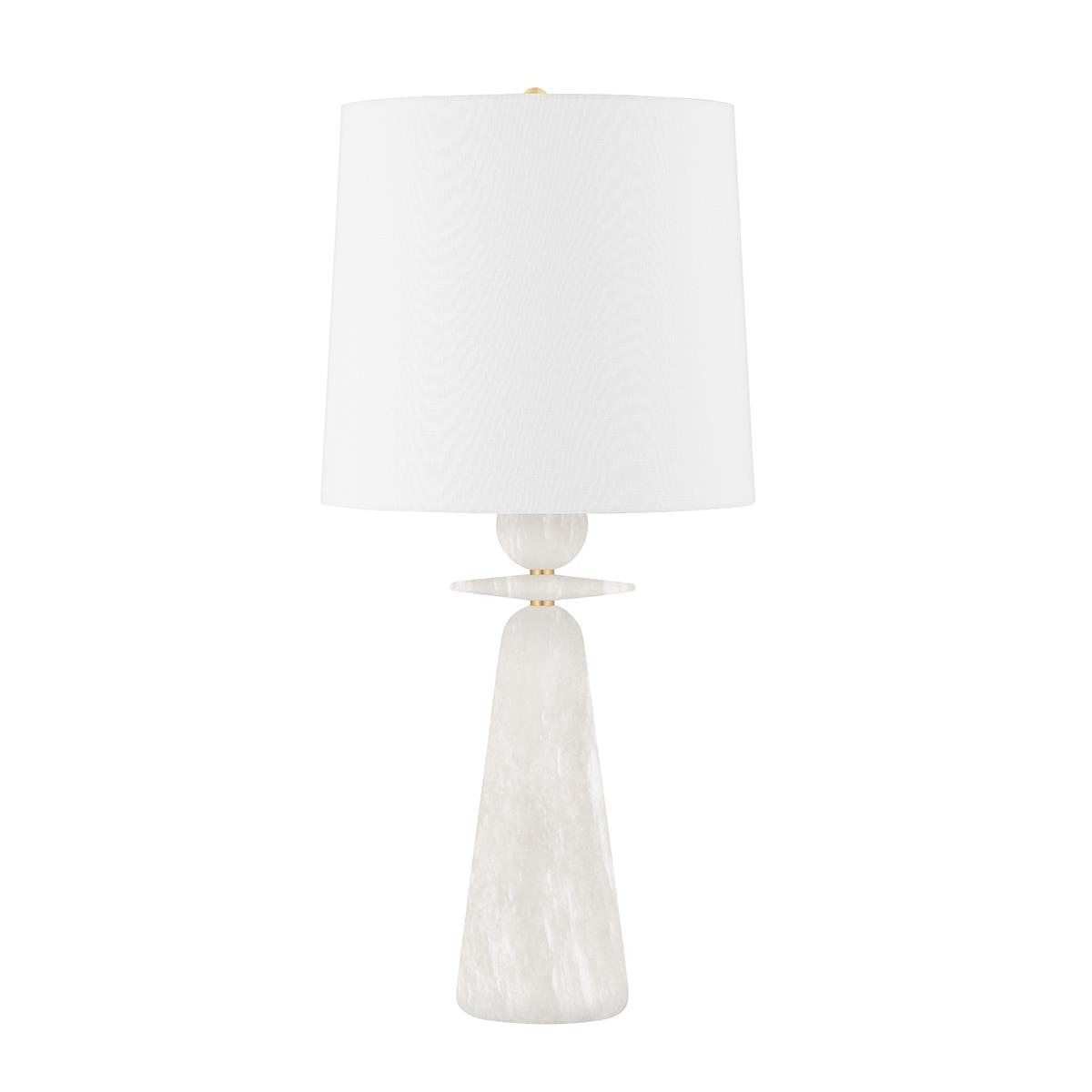 Levně HVLG L1595-AGB-CE Stolní lampa MONTGOMERY mosaz/textil staromosaz/bílá E27 1x75W - HUDSON VALLEY