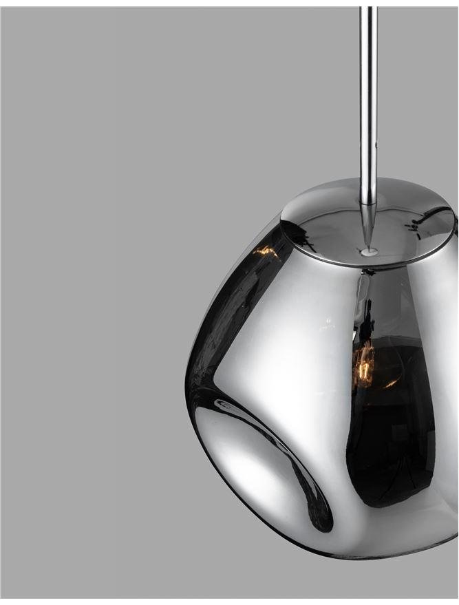NV 9190402 Závěsné svítidlo LAVA chromovaný kov ručně vyrobené chromové sklo E27 1x12W 230V IP20 bez žárovky - NOVA LUCE