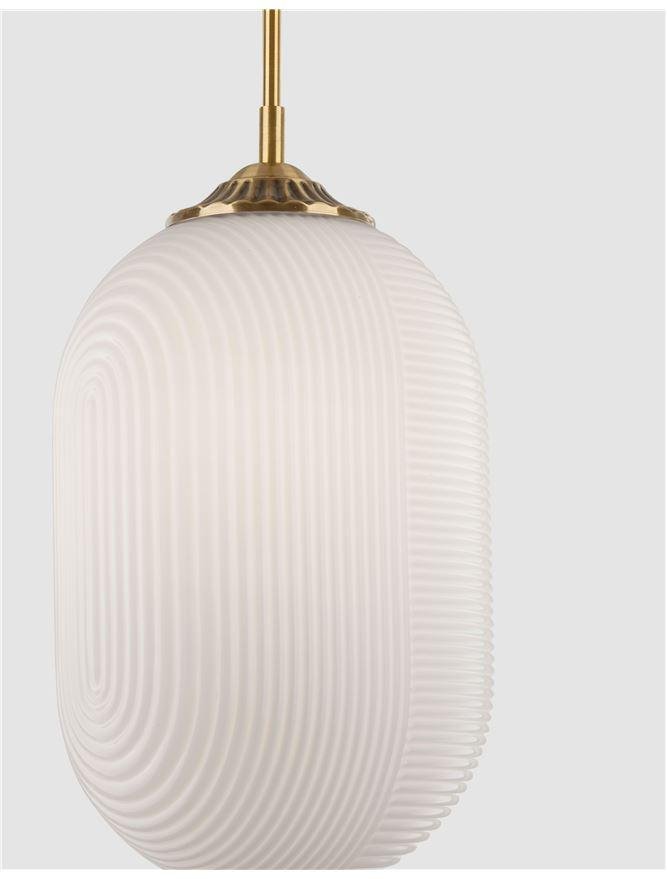 NV 9119112 Závěsné svítidlo ATHENA opálové sklo mosazný kov E27 1x12W 230V IP20 bez žárovky - NOVA LUCE