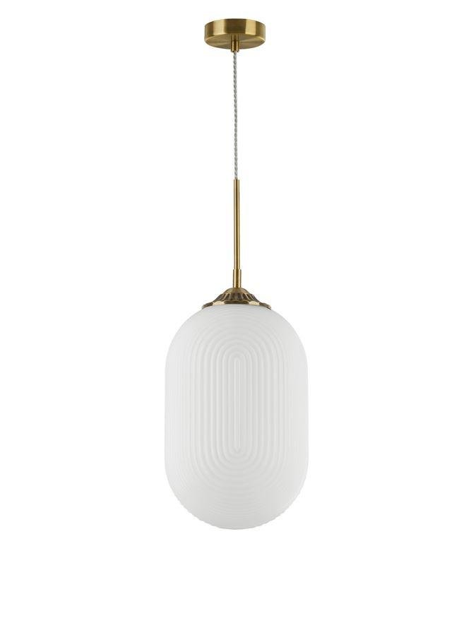 NV 9119112 Závěsné svítidlo ATHENA opálové sklo mosazný kov E27 1x12W 230V IP20 bez žárovky - NOVA LUCE (obrázek 2)
