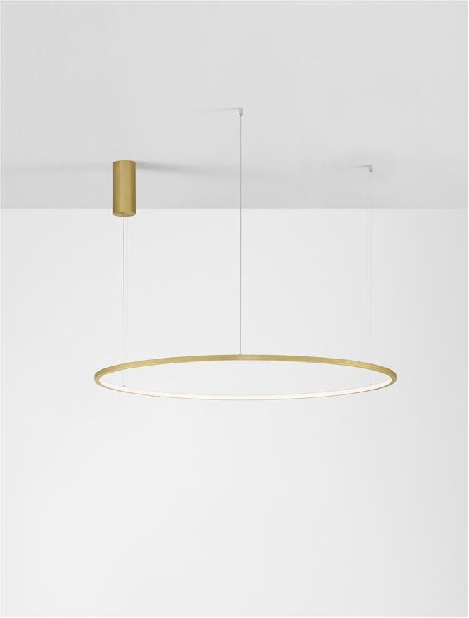 NV 9345610 Závěsné svítidlo TARQUIN broušený zlatý hliník a akryl LED 58W 230V 3000K IP20 stmívatelné - NOVA LUCE