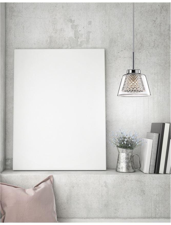 NV 1300301301 Závěsné svítidlo BOCCALE chromovaný hliník čiré sklo G9 1x5W IP20 vč. žárovky - NOVA LUCE