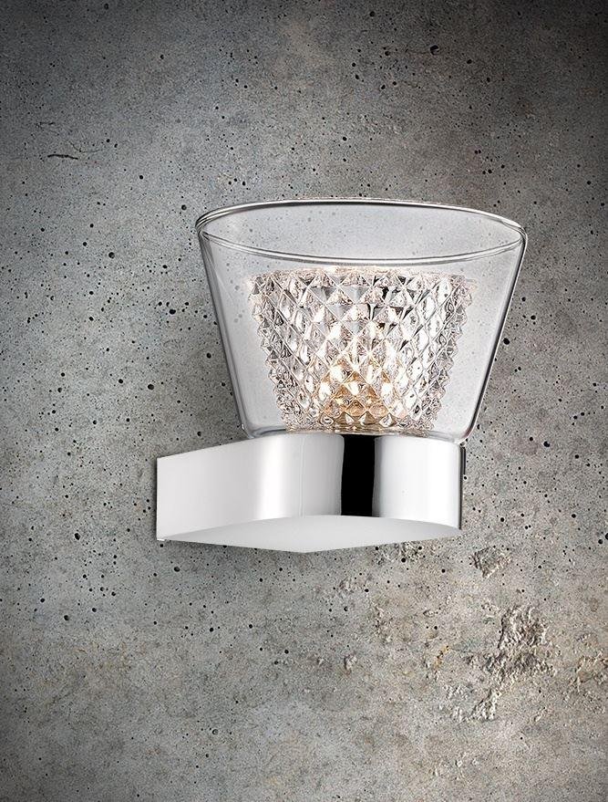 NV 1300301302 Nástěnné svítidlo BOCCALE chromovaný hliník čiré sklo G9 1x5W IP20 vč. žárovky - NOVA LUCE