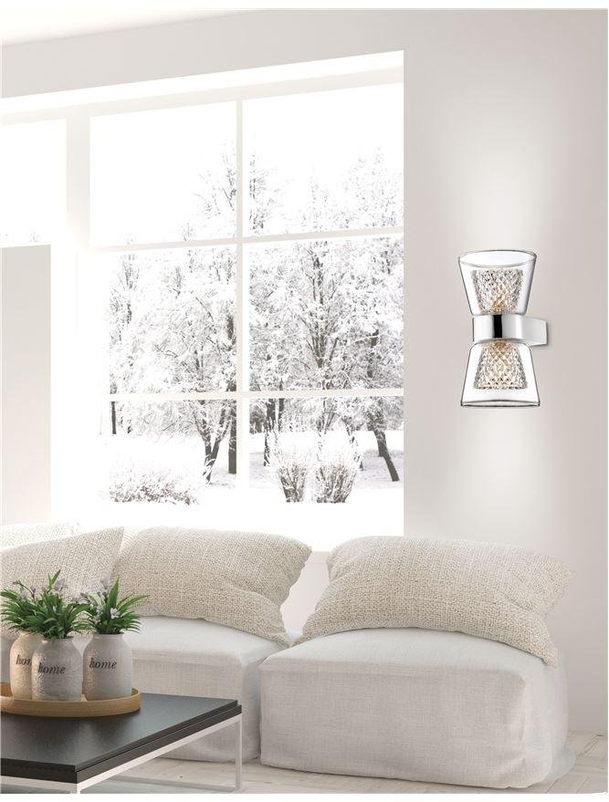 NV 1300301312 Nástěnné svítidlo BOCCALE chromovaný hliník čiré sklo G9 2x5W IP20 vč. žárovky - NOVA LUCE