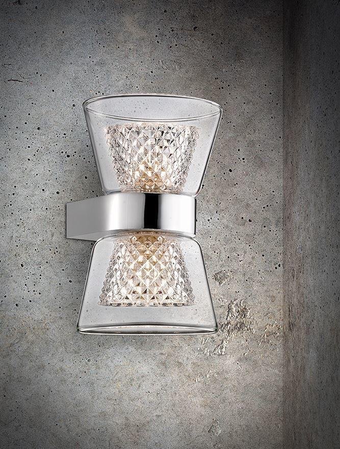 NV 1300301312 Nástěnné svítidlo BOCCALE chromovaný hliník čiré sklo G9 2x5W IP20 vč. žárovky - NOVA LUCE (obrázek 2)