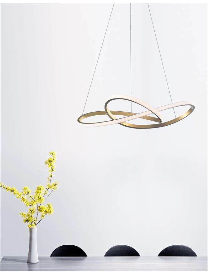 NV 1701101002 Závěsné svítidlo FUSION zlatý mosazný hliník a akryl LED 53W 230V 3000K IP20 - NOVA LUCE