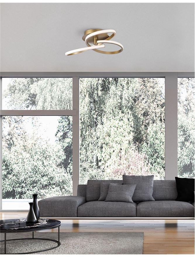 Levně NV 1701101004 Stropní svítidlo FUSION zlatý mosazný hliník a akryl LED 40W 230V 3000K IP20 - NOVA LUCE