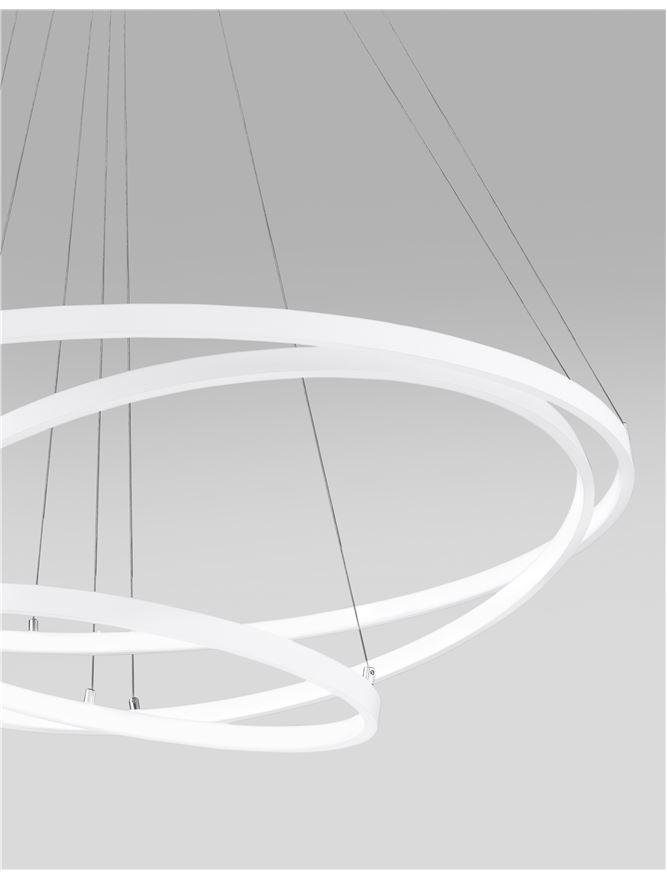 NV 17222001 D Závěsné svítidlo DEA matný bílý hliník a akryl nastavitelné LED 145 W 3000K IP20 stmívatelné - NOVA LUCE