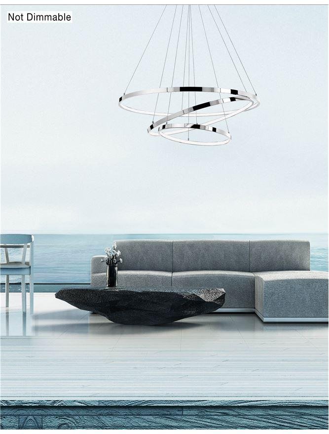 NV 17222004 Závěsné svítidlo ARIA chromovaný hliník a akryl nastavitelné LED 145W 230V 3000K IP20 - NOVA LUCE